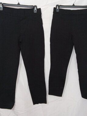 SPANX Black Ponte Pull On Crop Ankle Pants Women’s Medium 2 Pair Perfect Pant